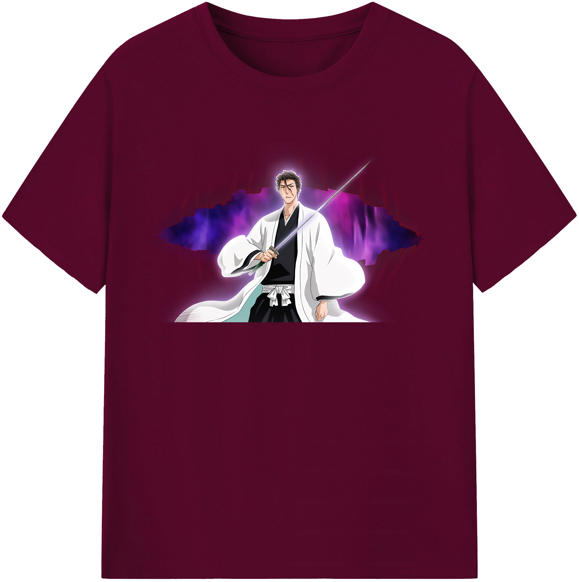（画像用） ブリーチ 藍染 惣右介（あいぜん そうすけ） BLEACH Aizen Sousuke レディースカジュアルプリントTシャツ（綿100％）
